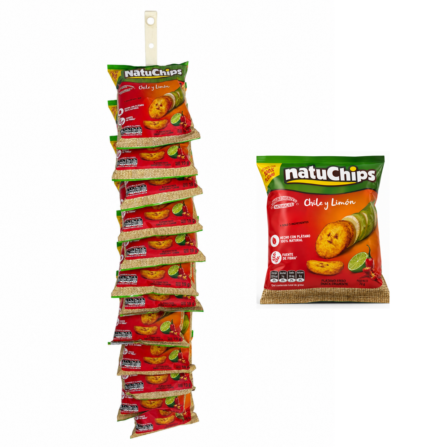 NATUCHIPS/CARIBAS RISTRA 12 unidades