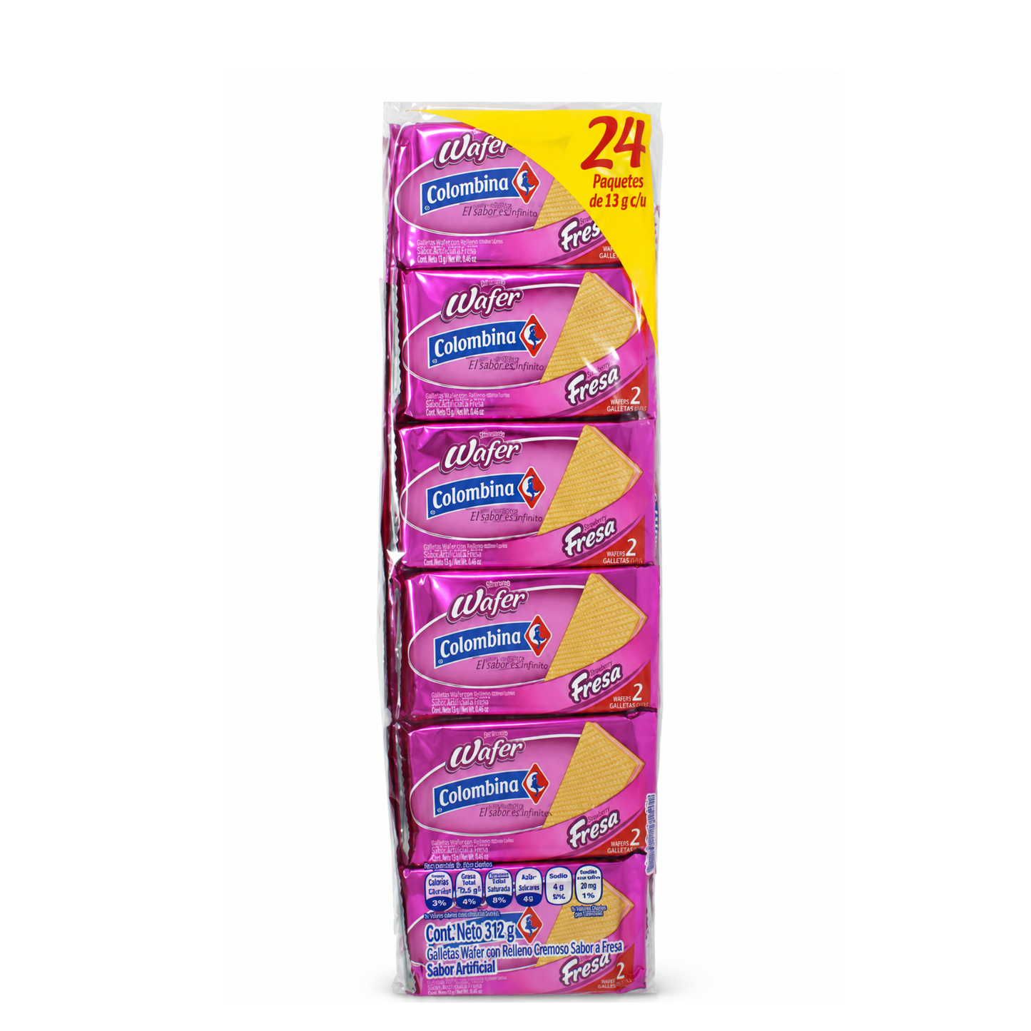 GALLETA WAFER COLOMBINA 24X24X14G