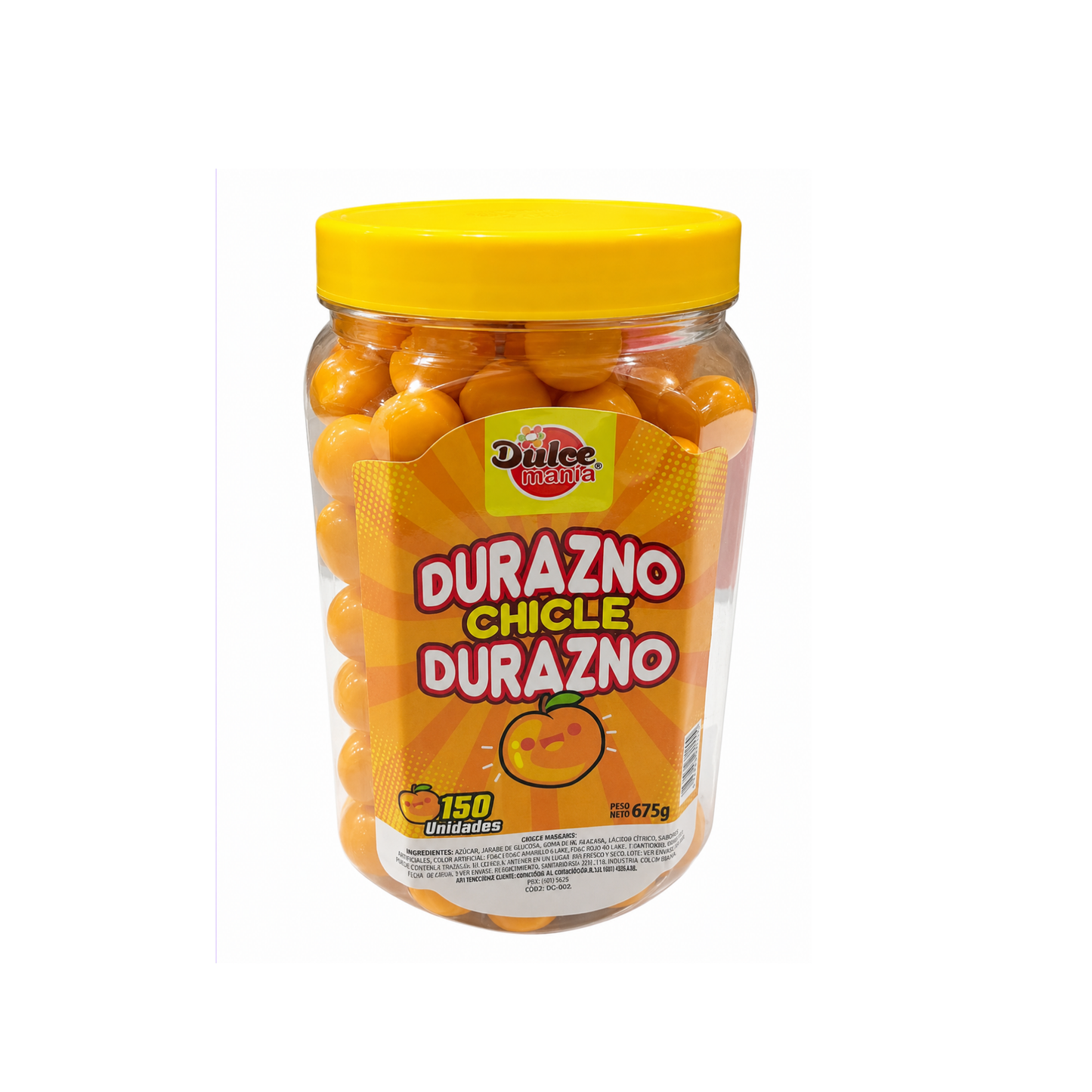 CHICLE DURAZNO DULCEMANIA 12X150